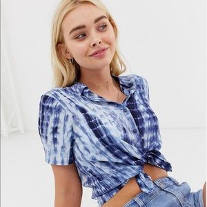 Pull&Bear Shirt in Blue Tie Dye